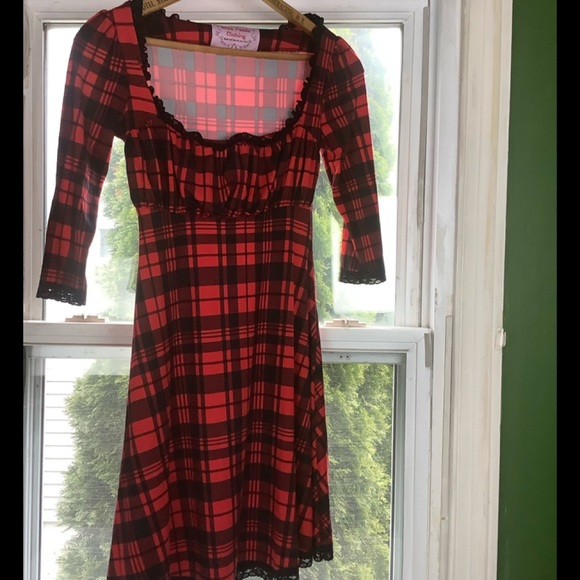 Wax Poetic Clothing Mini Light Plaid Dress - Picture 1 of 9